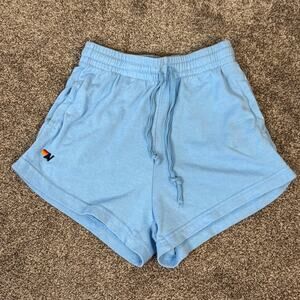 Aviator Nation LOGO Embroidery Lightweight Lounger Short Blue Size Small